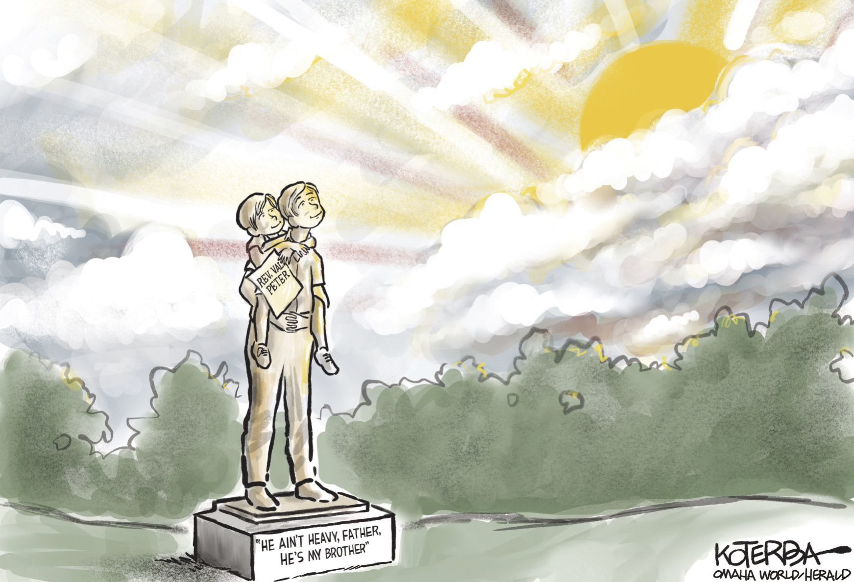 Jeff Koterba's latest cartoon: A tribute to Fr. Val